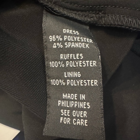 BCX black dress with this elegant Ruffle Neckline, tie back Size Small - Picture 10 of 11